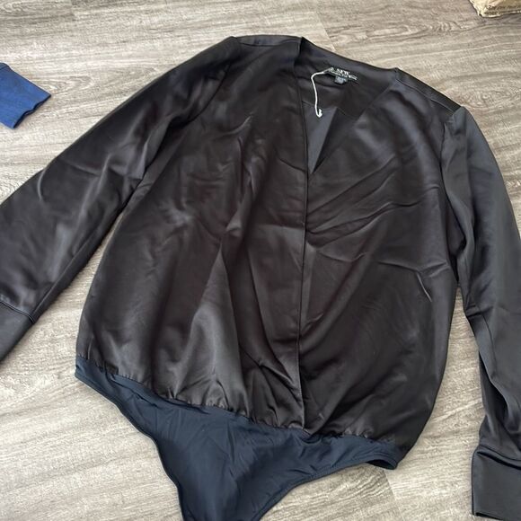 NEW black Blouse Black Bodysuit - Picture 3 of 3